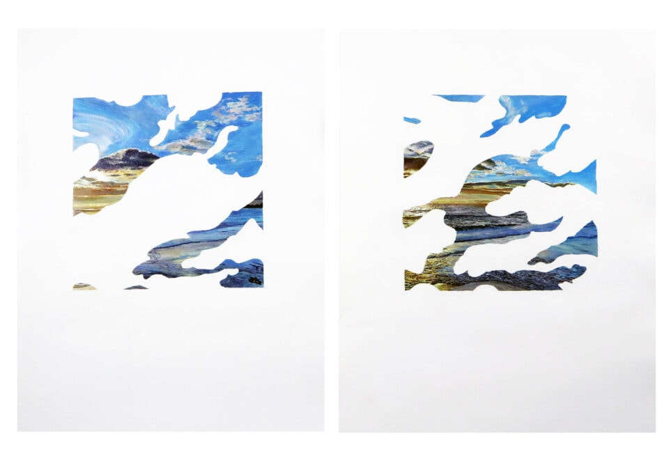 Marines, série Oriflammes, 2020, huile sur papier Fabriano 180 g, 65 x 100 cm