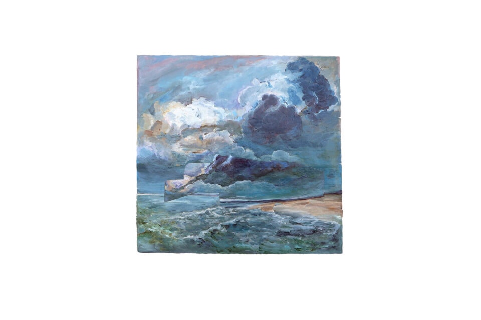 Marines, série Sombre, émerger, 2019, huile sur papier vergé, 50 x 65 cm