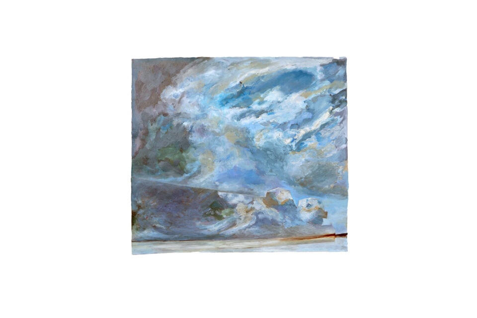 Marines, série Sombre, smog, 2019, huile sur papier vergé, 50 x 65 cm