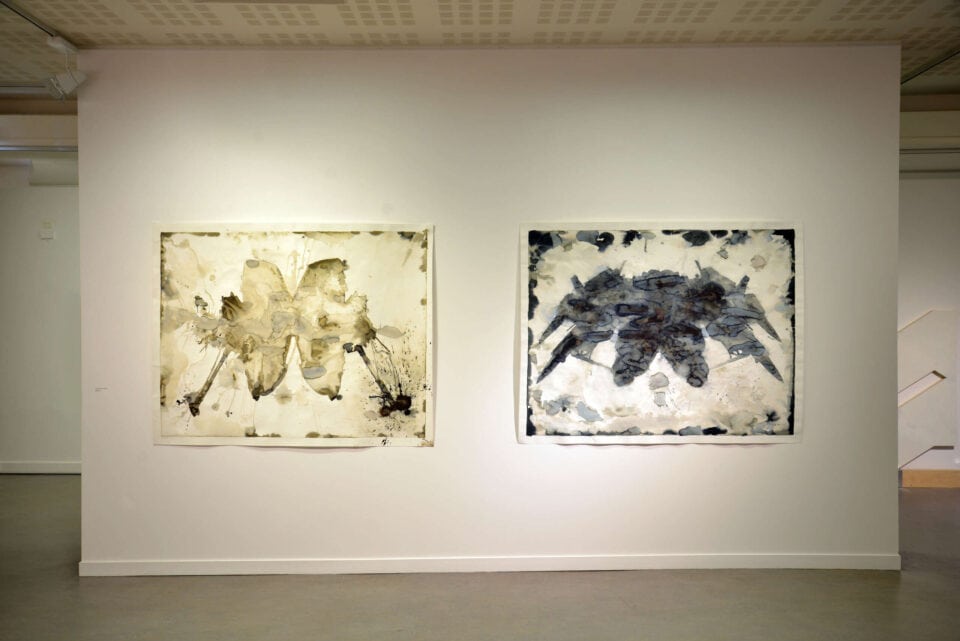 Mirage I & II, 2013, lavis sur papier, 150 x 185 cm, Loin de Veracruz, 2014 ©Photographie Robert Le Gall